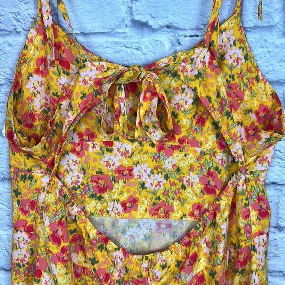 Wild Fable Mini Summer Dress Floral Tie Back Straps Ruffle Hemline Size XXL - Picture 2 of 9